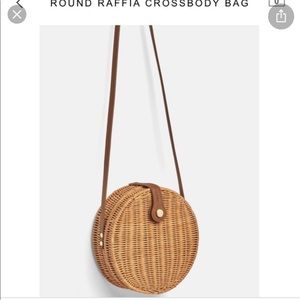 Zara Round Raffia Crossbody Bag